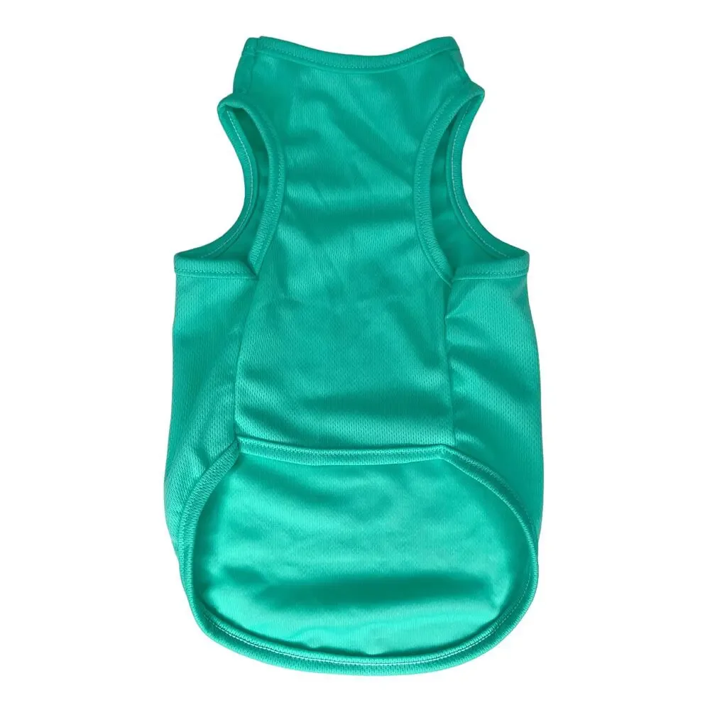 Dog Tank Tops Mesh Lightweight Pet Shirts Blue Teal Bundle Size Large